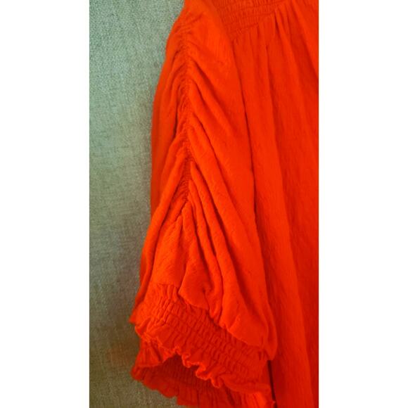 Free People Blood Orange Fever Dream Flowy top Oversized Size Small - Picture 5 of 6